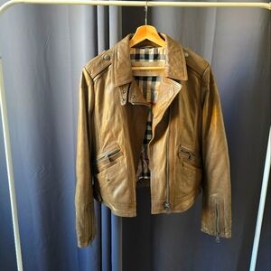 Burberry brown Moto leather jacket